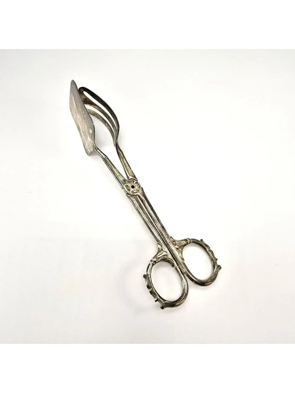 Vintage Taunton Italy Silver-Plated Pastry Tongs Scissor Style VL5061